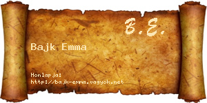 Bajk Emma névjegykártya